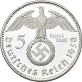 Reverse 5 Reichsmark 1938 F