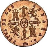 Reverse 2 Maravedís 1845