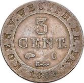 Reverse 3 Centimes 1809 C