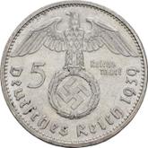 Reverse 5 Reichsmark 1939 E