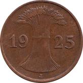 Reverse 1 Reichspfennig 1925 J