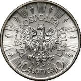 Obverse 10 Zlotych 1936 Jozef Pilsudski