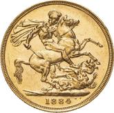 Reverse Sovereign 1884 M WW St. George