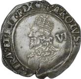 Obverse Sixpence no date (1642-1649) Seventh portrait type