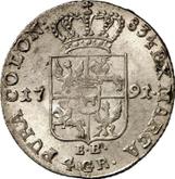 Reverse 1 Zloty (4 Grosze) 1791 EB
