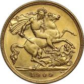 Reverse Half Sovereign 1909 M