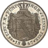 Reverse 1/6 Thaler 1847 F