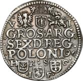 Reverse 6 Groszy (Szostak) 1596 HR SC IF