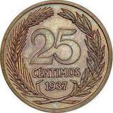 Reverse 25 Céntimos 1937 Pattern