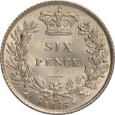 Reverse Sixpence 1866