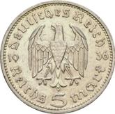 Reverse 5 Reichsmark 1936 A Hindenburg