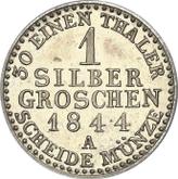 Reverse Silber Groschen 1844 A Ebersdorf