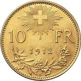Reverse 10 Francs 1912 B Vreneli
