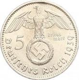 Reverse 5 Reichsmark 1939 F