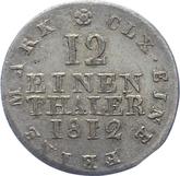 Reverse 1/12 Thaler 1812 S.G.H.