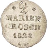 Reverse 2 Mariengroschen 1828 A.W.