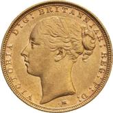 Obverse Sovereign 1886 M WW St. George
