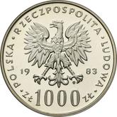 Obverse 1000 Zlotych 1983 MW John Paul II