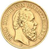 Obverse 10 Mark 1878 F Wurtenberg