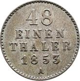 Reverse 1/48 Thaler 1853 A