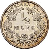 Obverse 1/2 Mark 1908 A