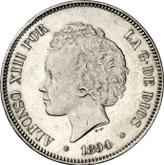 Obverse 5 Pesetas 1894 PGV