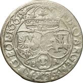Reverse 6 Groszy (Szostak) 1661 GBA Bust in a circle frame