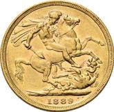 Reverse Sovereign 1889 M JEB Jubilee portrait