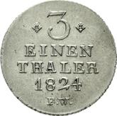 Reverse 1/3 Thaler 1824 F.W.