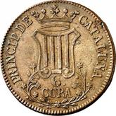 Reverse 6 Cuartos 1838 Catalonia