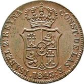 Obverse 3 Cuartos 1843 Catalonia