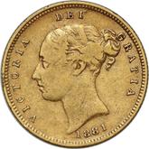 Obverse Half Sovereign 1881 M Coat of arms