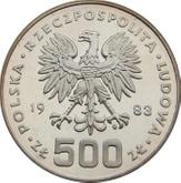 Obverse 500 Zlotych 1983 MW Pattern XIV Winter Olympic Games - Sarajevo 1984