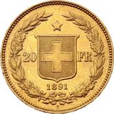 Reverse 20 Francs 1891 B