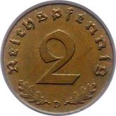 Obverse 2 Reichspfennig 1938 D