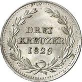 Reverse 3 Kreuzer 1829