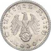 Reverse 50 Reichspfennig 1939 D