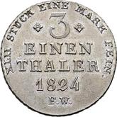 Reverse 1/3 Thaler 1824 F.W.