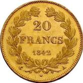 Reverse 20 Francs 1842 A