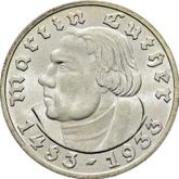 Obverse 5 Reichsmark 1933 D Martin Luther