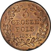 Reverse 3 Grosze 1831 KG November Uprising