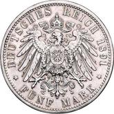 Reverse 5 Mark 1891 G Baden