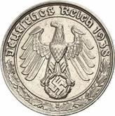 Reverse 50 Reichspfennig 1938 E
