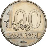 Reverse 100 Zlotych 1990 MW Pattern
