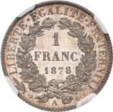 Reverse 1 Franc 1878 A