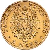 Reverse 5 Mark 1878 F Wurtenberg