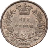 Reverse Sixpence 1854