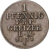 Reverse 1 Pfennig 1831 L