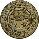 Reverse 1 Peseta 1937 Menorca