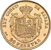 Reverse 20 Pesetas 1887 MPM